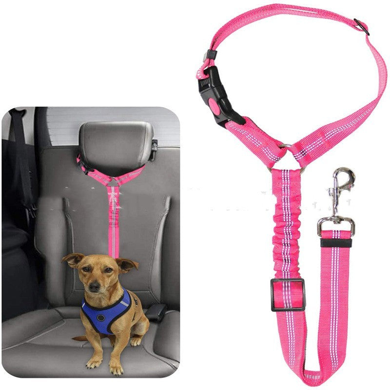 Pet Car Harness Elastic Reflective Strap Leash