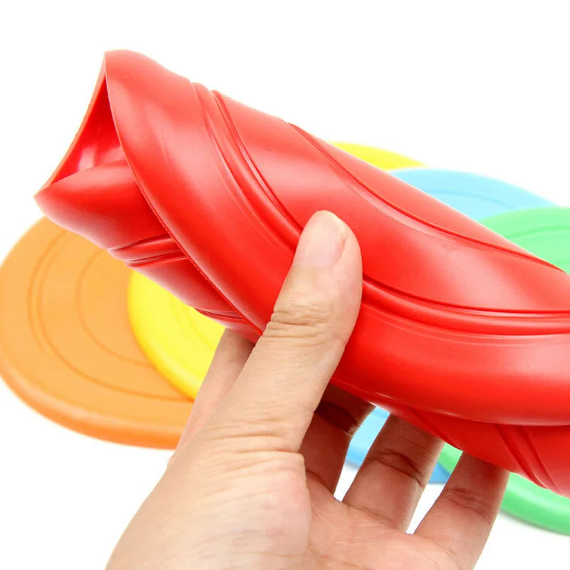 Safe Dog Frisbee Resistant Chew Rubber Pet Dog Training Flying Saucer 7 Colors Dog Interactive Toys