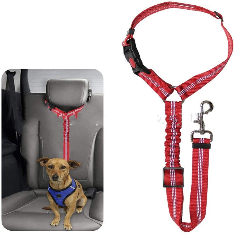 Pet Car Harness Elastic Reflective Strap Leash