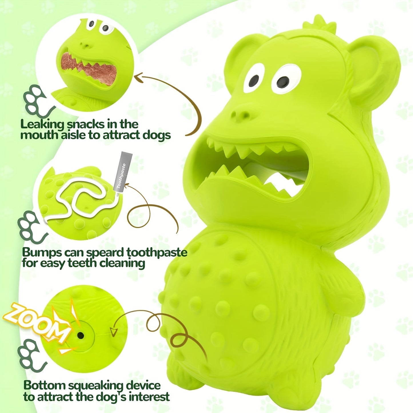 Adorable Monster Durable Rubber Dog Toy Aggressive Chewers