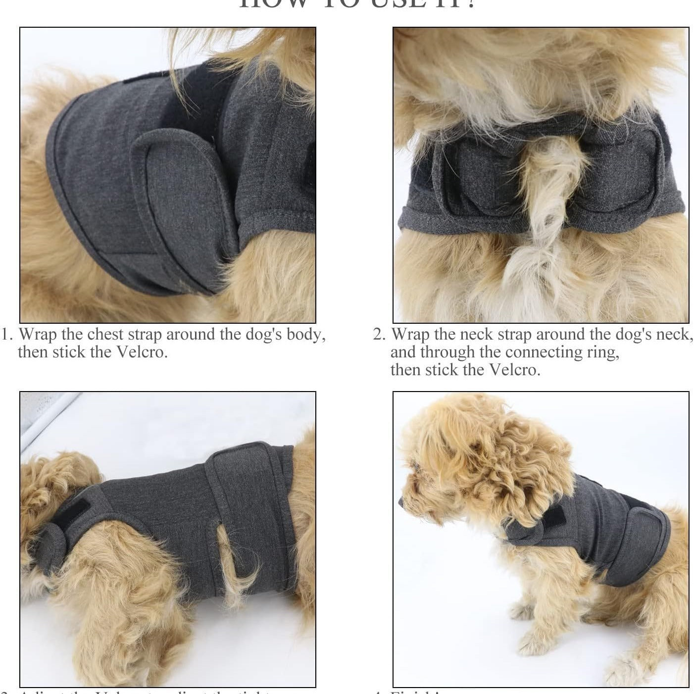 Thunder Vest For Dogs - Classic Adjustable Cloth Vest For Anxiety Stress